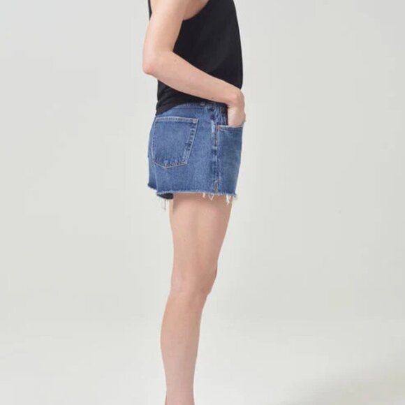 NEW Agolde Parker Jean Shorts | 31 Caution - Picture 3 of 14